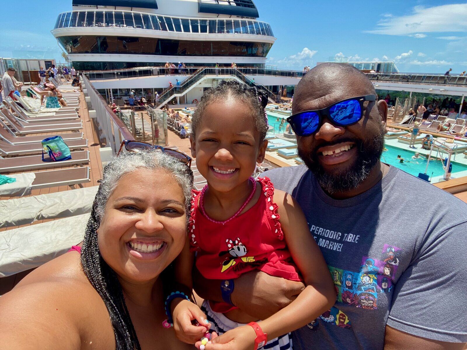Family on MSC Meraviglia pool deck